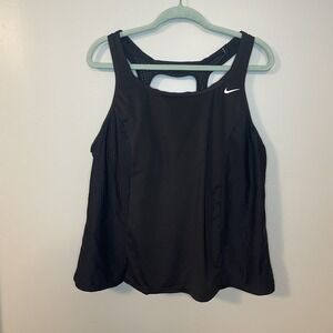 Nike BLACK Solid Racerback Tankini Swim Top 2XL Women's Swim Top Padded